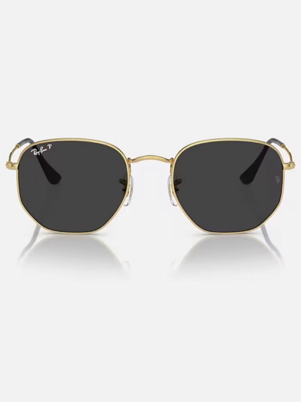 Ray-Ban Hexagonal Flat Lenses Gold & Black Sunglasses